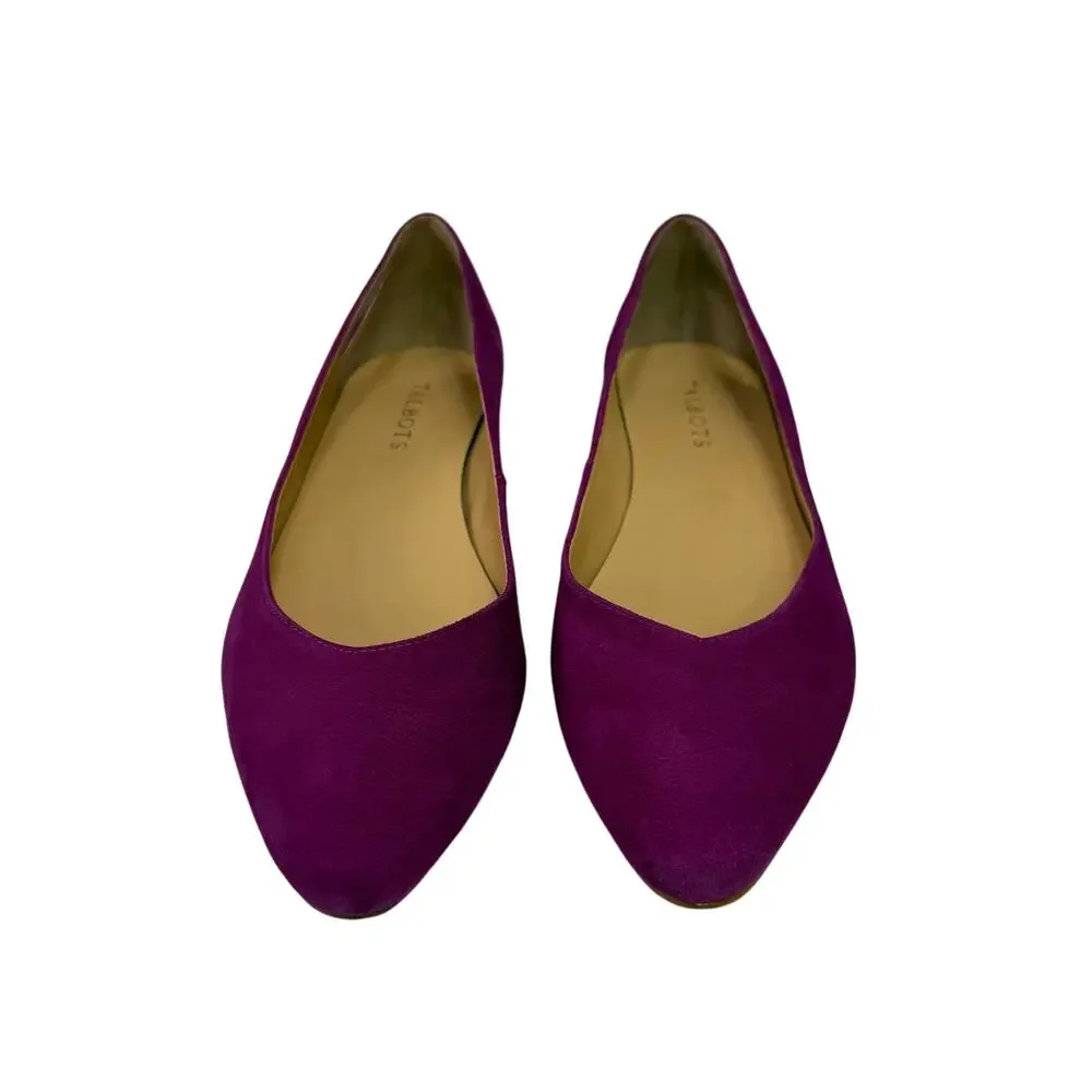Talbots Women's Shoes sz 9.5 Suede Magenta Cut Out Display Item #25-NN
